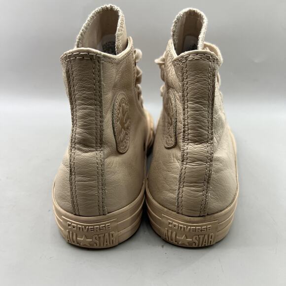 Converse Chuck Taylor All Star Leather Shoes Women Size 7 Nude Pink High Sneaker - Picture 4 of 8